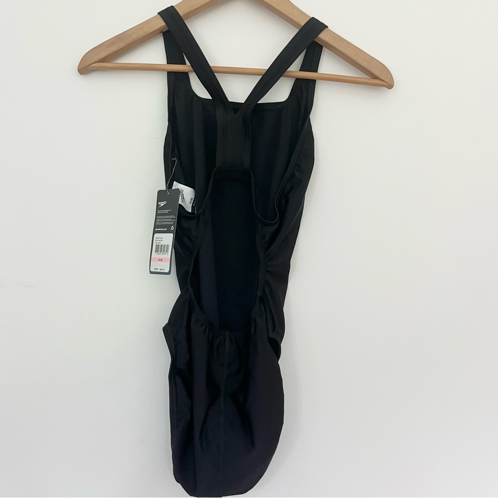 NWT Speedo Women's ProLT Super Proback Solid One Piece Black Bathing Suit 10/36 - Picture 6 of 7
